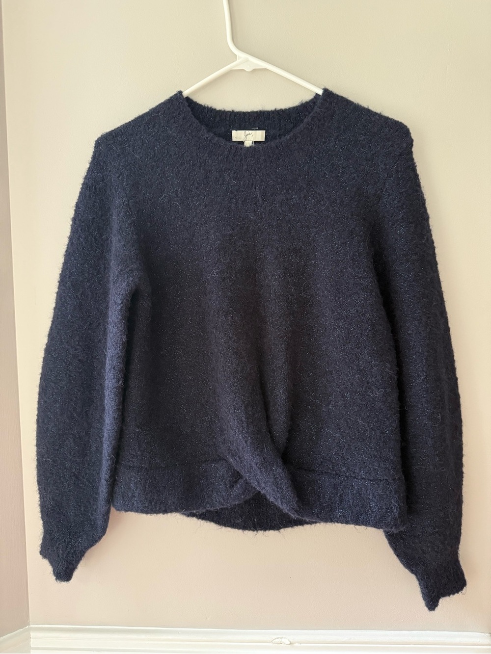 Joie Women’s Cozy Twist-Front With Lurex Women's Sweater - Navy Size S